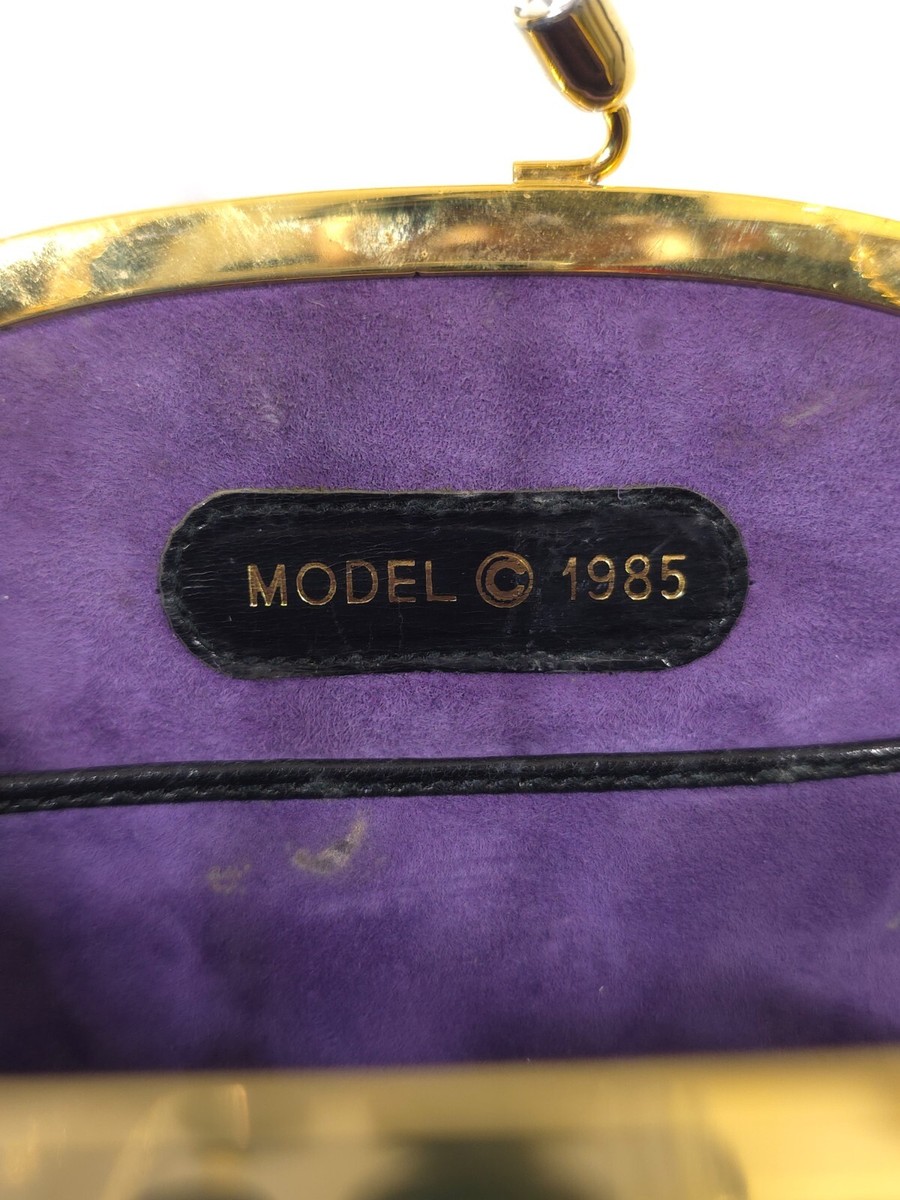 Vintage Saluti Clutch by Laura Regan Butterfly Wing Leather 