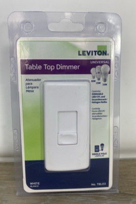 Leviton White Table Top Dimmer  (TBL03)  FS Single Pole Universal Slide Switch