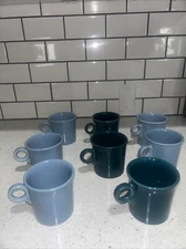 fiestaware coffee mugs o ring Set Of 8 Green& Blue Home Laughlin