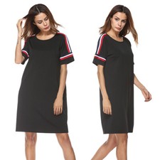 Round Collar Ribbon Sleeveless Dress Women Summer Dresses Casual Dress Shirts US