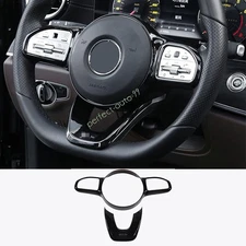 For Benz GLC 250 300 2020-2022 Bright Black Steering Wheel Control Cover Trim 2x