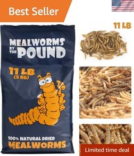 MBTP Bulk Dried Mealworms - Treats for Chickens  Wild Birds 11 Lbs