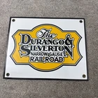 Vintage DURANGO & SILVERTON NARROW GAUGE RAILROAD Porcelain Sign Train Station