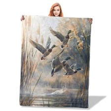 Duck Throw Blanket Waterfowl Takeoff Theme Blankets for Living 50"x60" Color261