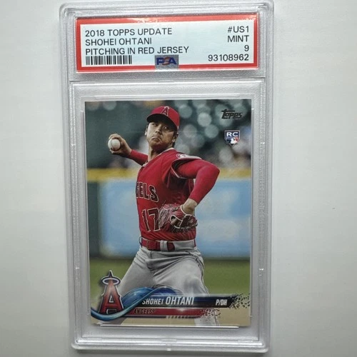 2018 Topps Update SHOHEI OHTANI Rookie RC #US1 PSA 9 Pitching Red Jersey Angels