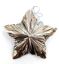 New! Champagne Tinsel Star Christmas Ornament, NWT!  Mix & Match $5 Ships All!