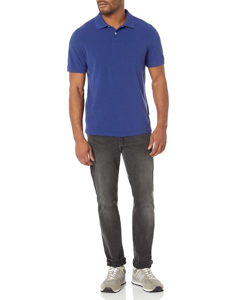 Amazon Essentials Herren Piqué-Poloshirt Slim Fit Marineblau GrößE-image