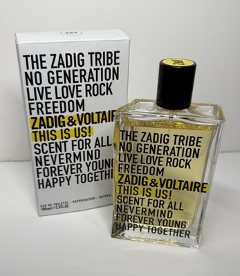 Zadig & Voltaire This Is Us Eau de Toilette 3.3 oz 100ml Unisex w Box- Opened