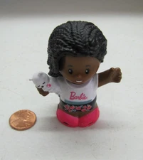 Fisher Price Little People Girl Barbie African American W/ Pet Kitty Cat