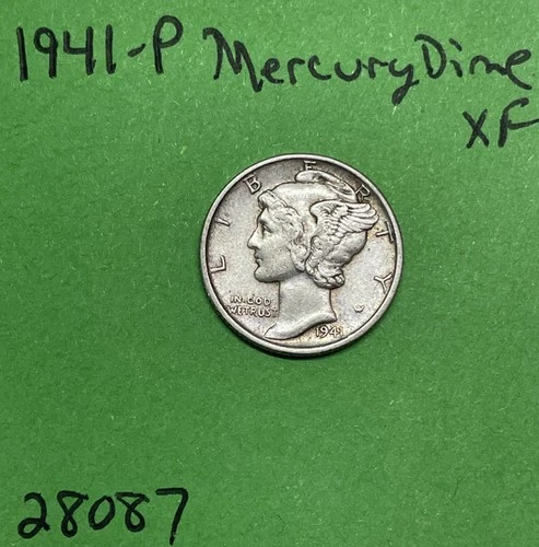 1941-P Mercury Dime 10c Xf Extra Fine 90% Silver See Pictures