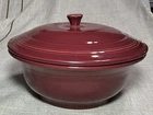 FIESTA 2qt Covered Casserole Bowl Dish Cinnabar Homer Laughlin  FIESTAWARE.