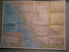 BRITISH COLUMBIA MAP THE MAKING OF CANADA National Geographic April 1992