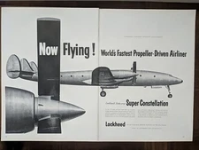 1955 Vintage Lockheed Aircraft Turbo Propeller Super Constellation 