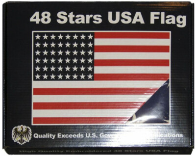VINTAGE COTTON 48 STAR AMERICAN FLAG - 3 X 5 OLD GLORY SEWN