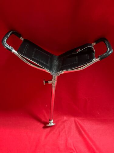 Walking Stick Leather spectator Seat Folding Stool Golf Fishing Hunting - Picture 5 of 6