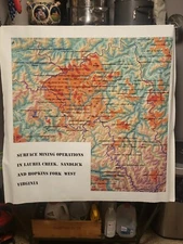 West Virginia MINING MAP Laurel creek, Sandlick Hopkins fork Topographical Rare