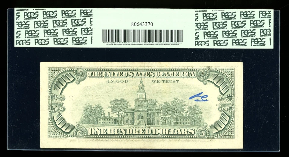 DBR 1990 $100 FRN STAR New York Fr. 2173-B* PCGS App 45 Serial B09095921* - Image 2 of 2