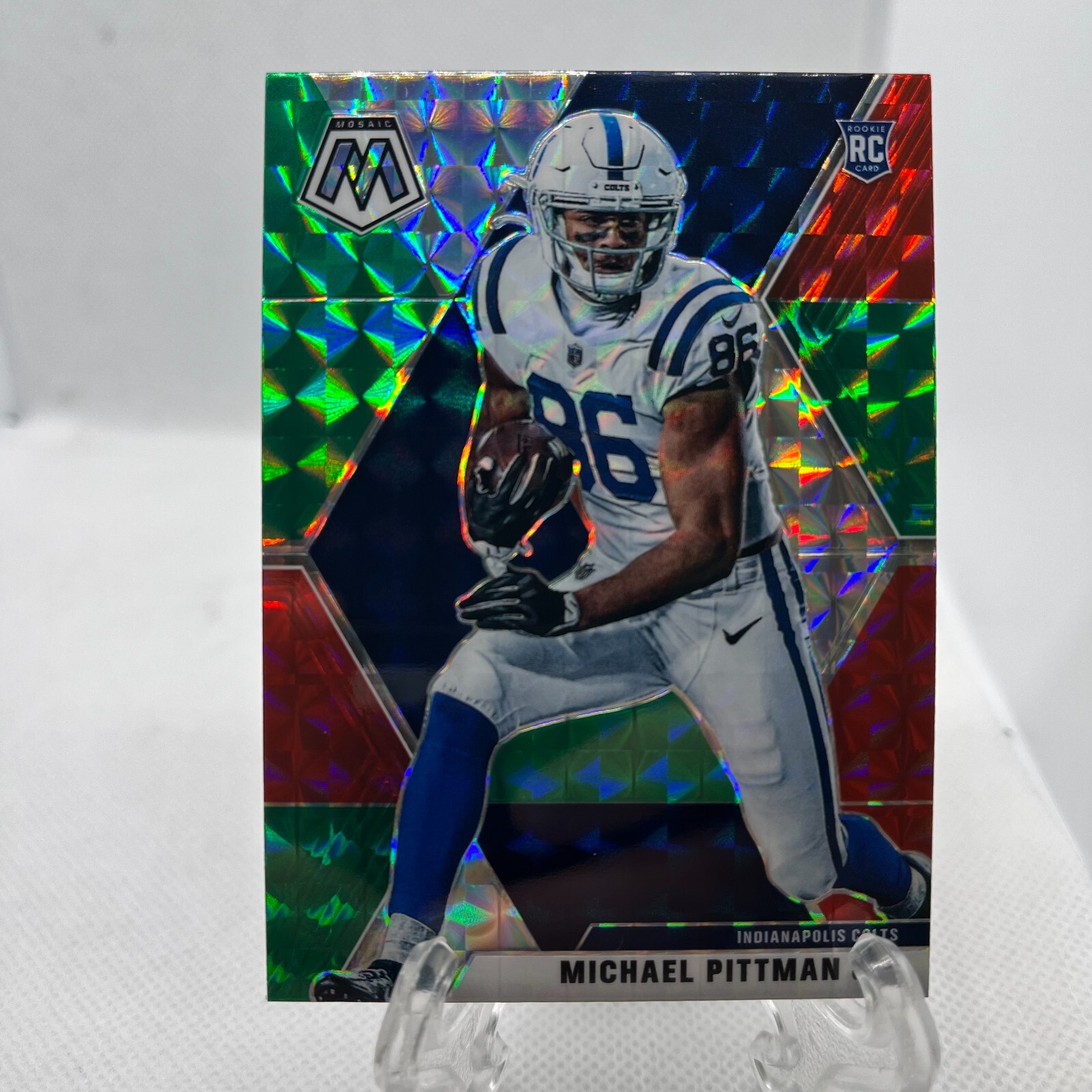 2020 Mosaic Rookies Choice Red and Green Prizm Michael Pittman Jr #214 Rookie RC