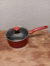 T-fal C51424 Covered Sauce Pan Cookware, 3-Quart, Red