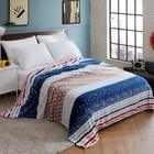 Warm Printed aux Fur Mink Throw Large Sofa Blanket Fleece Plain Single Double