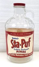 1954 Staley's Sta-Puf Half Gallon Glass Jar Bottle Fabric Softener Laundry ~ T56