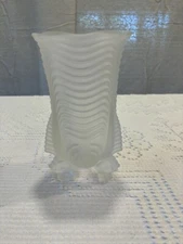 Art Deco Barolac Pressed Frosted Glass Fish Vase Rudolf Schröter for Inwald 1930