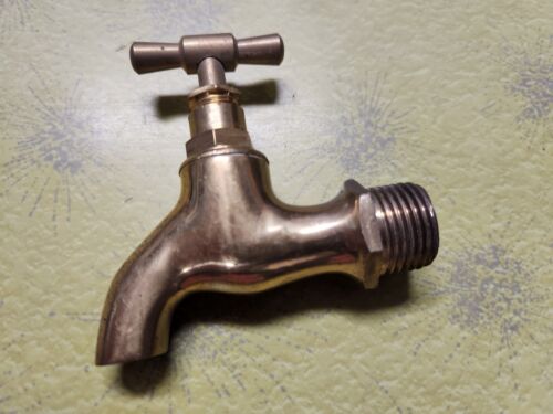 Antique Style Brass Yellow Water Faucet Spigot Indoor Outdoor Water Faucet - Picture 1 of 2