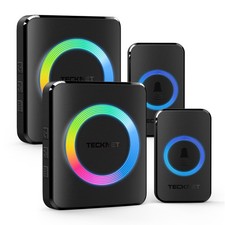 Wireless Doorbell with 2 Push Buttons 2 Receivers, IP65 Waterproof Twin Door Bel