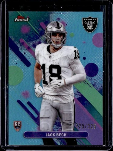 2025 Topps Finest Jack Bech RC Sky Blue Refractor Rookie #/325 Raiders