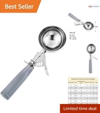 Portion Scoop 4 oz Stainless Steel Food Disher for Baking Cooking and Catering