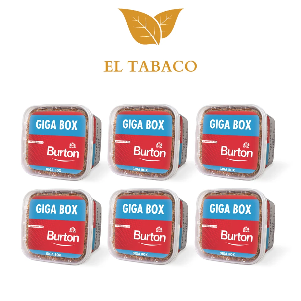 Burton Rot Zigaretten Volumentabak 2x400g Giga Box 5x200 Hülsen 2 Feuerzeuge