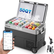 50QT Dual Zone Car Refrigerator with APP Control Electric Cooler Fridge for SUV