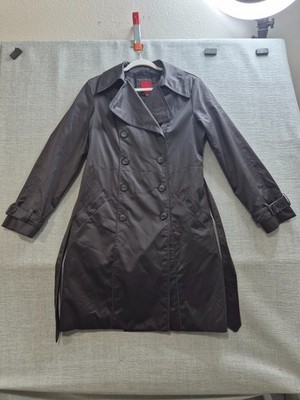 Esprit Outerwear Peacoat Womens M Gray Lined Belted Double Breasted Vented Back