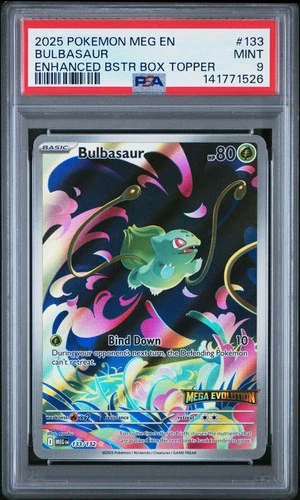 2025 POKEMON MEG EN-MEGA EVOLUTION ENHANCED BOOSTER BOX TOPPER BULBASAUR PSA 9