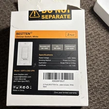 BESTTEN 2 Pack Dimmer Light Switch Universal Lighting Control Single Pole/3 way