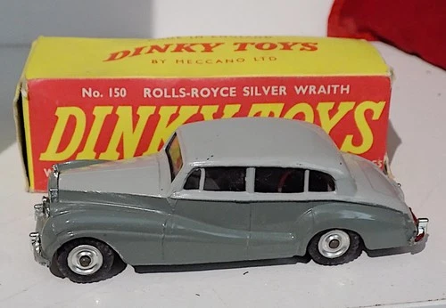 Vintage Diecast Dinky Toys 150 Rolls-Royce Silver  Wraith, 1959-64. EXiB