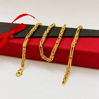 18Kt, 22Kt Original Solid Gold Byzantiner Glieder Halskette Länge 45.7-66cm - Bild 1 von 4