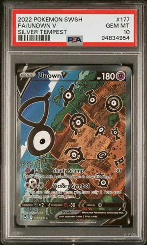Pokemon Unown V Sword & Shield: Silver Tempest 177/195 PSA 10