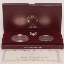 1992-S U.S. Olympic Coins Two-Coin Uncirculated Commemorative Set