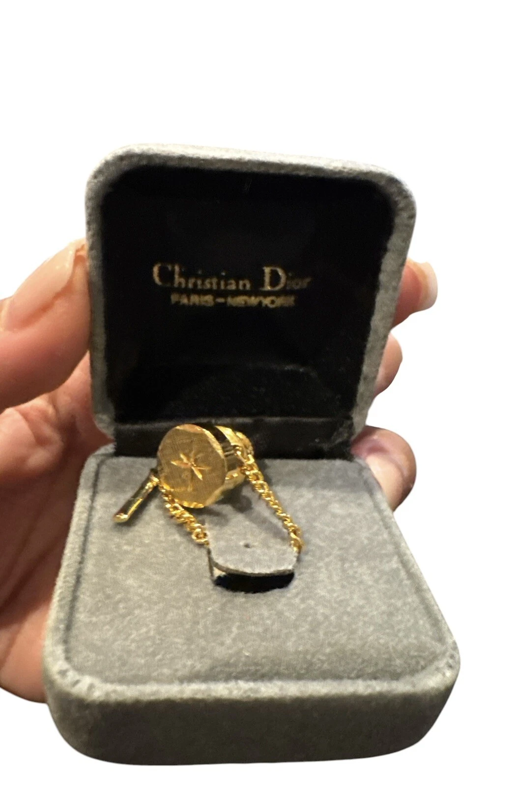 Christian Dior épingle à cravate épingle ton or bijou homme