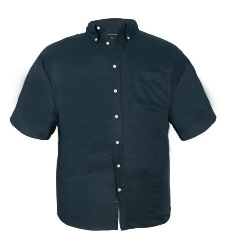 Camisa de lujo para hombre talla grande lisa de algodón manga corta cuello informal camisas torso - Imagen 1 de 6