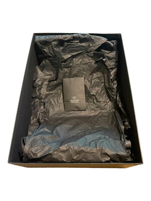 Valentino Empty Noir Black Gift Storage Shoe Box with Tissue Paper