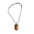 Wirewrapped Jasper Necklace Handmade Adjustable Cord Strap Copper Boho Natural