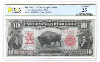 1901 $10 U.S. Note PCGS VF 25 Bison United States Ten Dollar Legal Tender Fr122