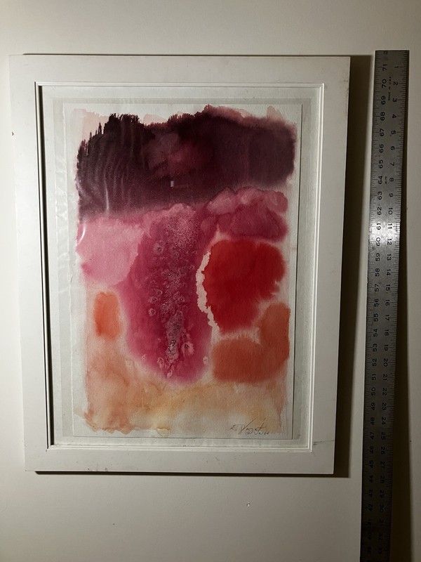 E.G. Abstract Gouache Work On Paper 22x15in