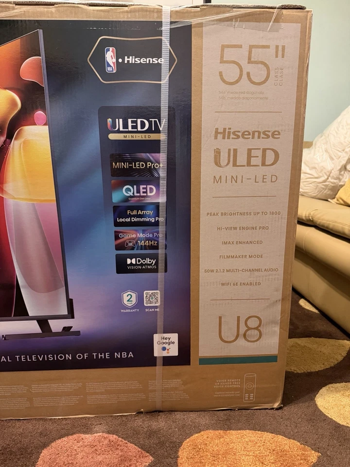 Hisense 55 pulgadas serie U8 Mini-LED ULED 4K UHD Google Smart TV (2024) Foto 2 de 2