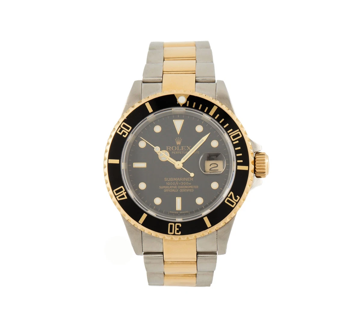 ROLEX SUBMARINER 16613 2コマ 1993 Rolex Submariner 16613 Steel & 18k Gold 40mm Black Dial MINT
