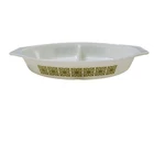 Vintage Pyrex Verde Green Square Flower Divided Casserole Dish 1.5 Qt No Lid 22
