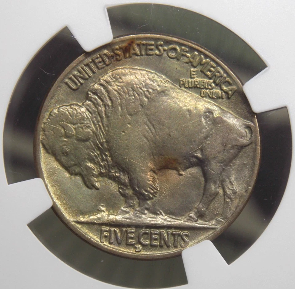 1915 "D" Indian Head BUFFALO Nickel 5c NGC AU58 #006 About Uncirculated ECC&C - Image 2 of 4