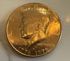 Nice Bicentennial 1976-1776 JFK Half Dollar 50 Cent US Coin 24K GOLD PLATED UNC